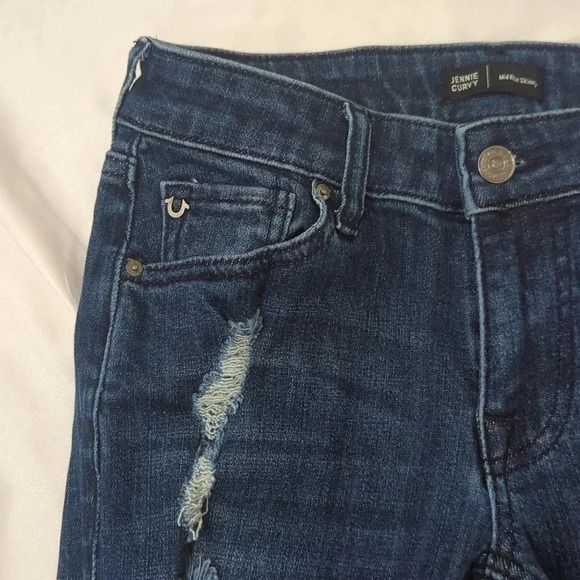 True Religion Jennie Mid Rise Curvy Skinny Jean, Color Dark Indigo Size 24 - Picture 3 of 15